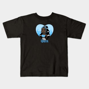 Queen Doll girl Light Blue-Heart V1 Kids T-Shirt